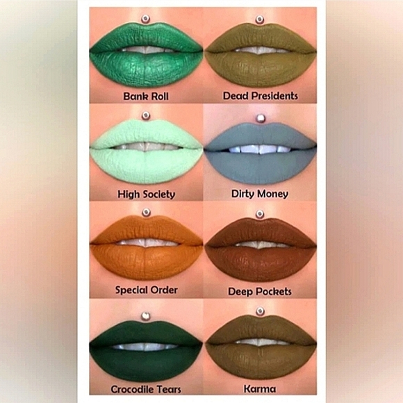 Jeffree Star-NWT-Cosmetics "Money Honey" Liquid Lipstick Mini Green Bundle - Picture 4 of 17